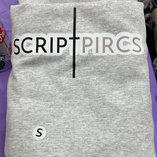 Script flip sweatshirt