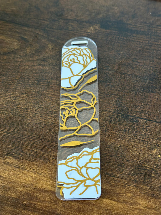 Golden Peony Bookmark